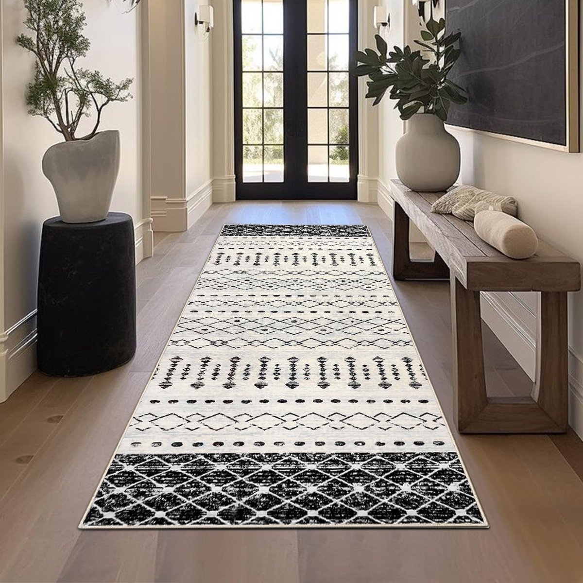 LaMoussawi ® Stijlvolle Boho Tapijtloper 80x200 cm voor Diverse Ruimtes met Antislip Eigenschappen